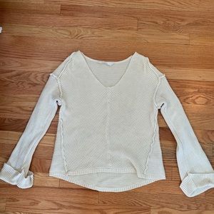 NORDSTROMS White/Cream V Neck Sweater